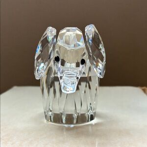 Swarovski Crystal Elephant Figurine w/ Metal Tail